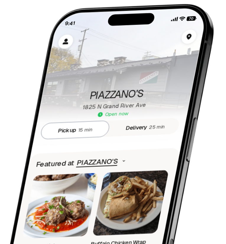 PIAZZANO'S app preview